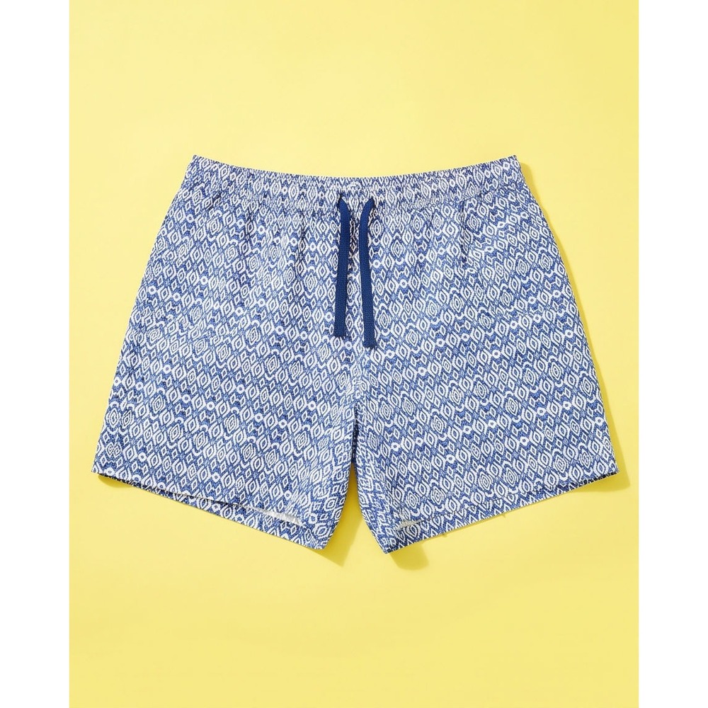 Croft & Barrow Womens XL Blue White Geometric Print Cotton Shorts‎ RN157461